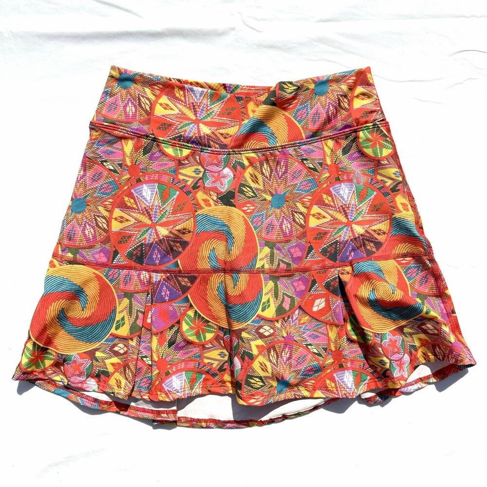 Dona Jo Samba Print Athletic Skirt Size 2 Womens Large Pockets